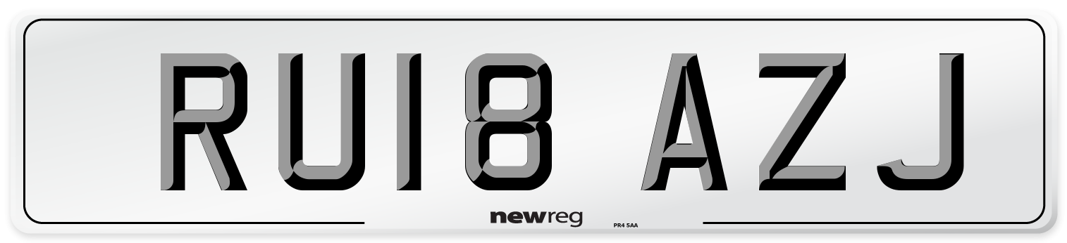 RU18 AZJ Number Plate from New Reg